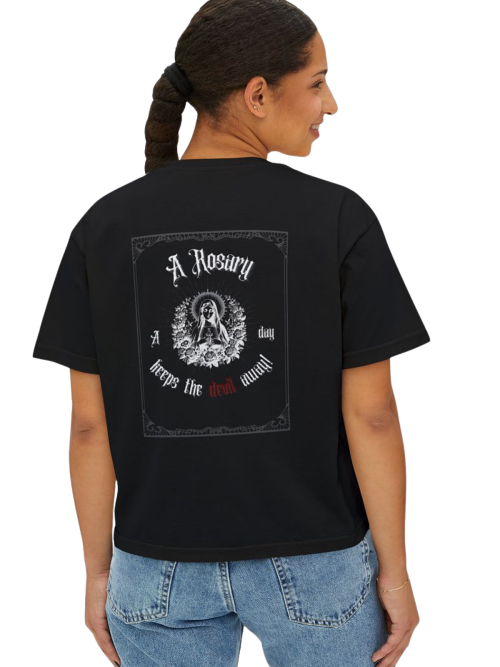A Rosary a Day Keeps the Devil Away - Womens Tee